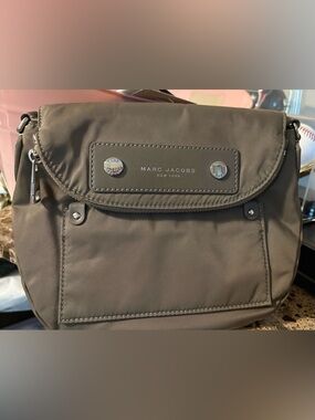 Marc Jacobs Nylon Flap Bag in Taupe Gray